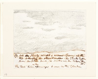 Estudio de nubes (según "Grabados de cielos" de Alexander Cozens), c.1822-23 (grafito sobre papel) de John Constable