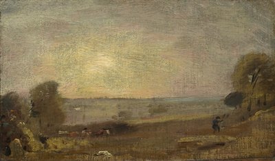 Valle de Dedham desde el camino a East Bergholt: Atardecer, 1810 de John Constable