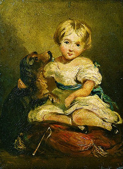 Niña con un perro de John Constable