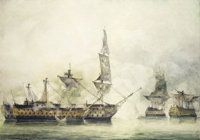 H.M.S. Victory en la Batalla de Trafalgar, 1805 de John Constable