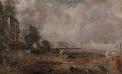 Boceto a media escala para La apertura del puente de Waterloo “Whitehall Stairs, 18 de junio de 1817” de John Constable