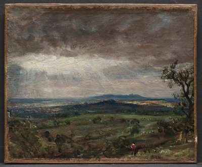 Hampstead Heath, Looking Toward Harrow, c. 1821 (óleo sobre papel, montado sobre lienzo) de John Constable