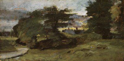 Paisaje con cabañas, 1809-10 de John Constable