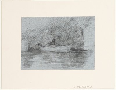 Barco de remos amarrado bajo un banco de John Constable