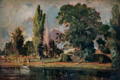 Catedral de Salisbury y Leadenhall desde el río Avon, 1820 de John Constable