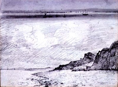 Sheerness; Escena costera cerca de Southend, 1814 de John Constable