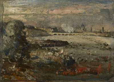 Boceto para "La apertura del Puente de Waterloo visto desde Whitehall Stairs, 18 de junio de 1817", c.1819 de John Constable