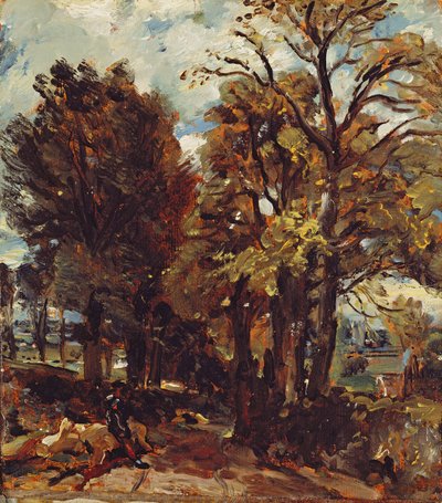 Boceto de un camino en East Bergholt, c.1810 de John Constable