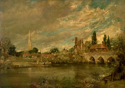 El puente de Harnham y la catedral de Salisbury, c.1820 de John Constable
