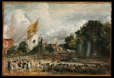 La celebración en East Bergholt de la Paz de 1814 concluida en París entre Francia y las Potencias Aliadas de John Constable