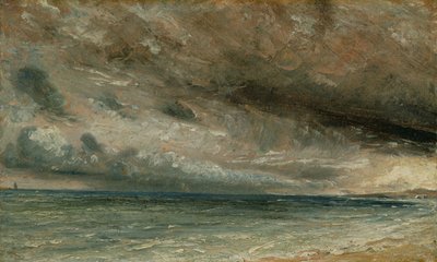 La costa en Brighton - Noche tormentosa, c.1828 de John Constable