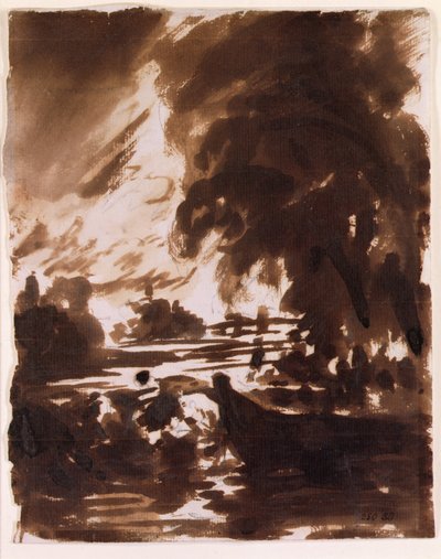 Árboles y tramo de agua en el Stour de John Constable