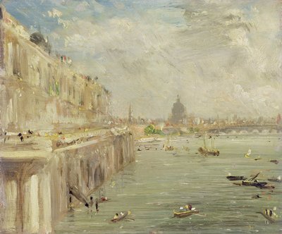 Vista de la terraza de Somerset House y la Catedral de San Pablo, desde el extremo norte del Puente de Waterloo de John Constable
