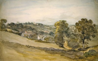 Vista hacia la iglesia de Langham desde cerca de Stratford Road, Dedham de John Constable