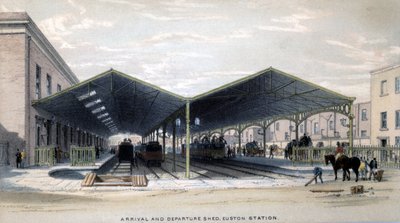 Cobertizo de llegada y salida, Londres, 1839 de John Cooke Bourne
