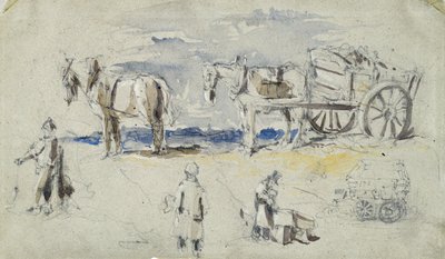 Construction of the London and Birmingham Railway, c.1835 (lápiz y aguada sobre papel; boceto compuesto) de John Cooke Bourne