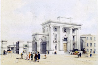 Entrada a la estación de Birmingham, 1838-39 de John Cooke Bourne