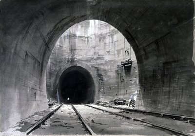 Gran pozo de ventilación, túnel de Kilsby, Northamptonshire, 1837-38 de John Cooke Bourne