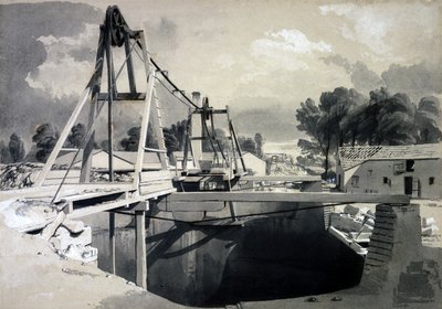 Gran pozo de ventilación y cabrestante, túnel de Kilsby, 15 de julio de 1837 de John Cooke Bourne