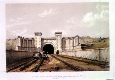 Túnel de Primrose Hill, grabado por el artista de John Cooke Bourne