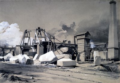 Pozo de ventilación y motor de enrollado, túnel de Kilsby, 18 de julio de 1837 de John Cooke Bourne
