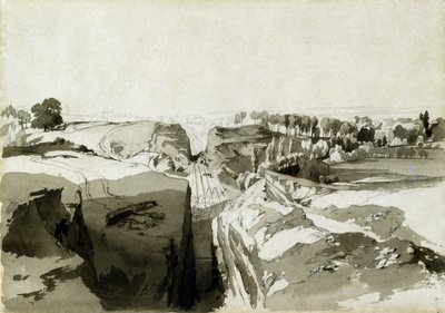 Vista desde la cima del túnel, Linslade, Buckinghamshire, 12 de octubre de 1837 de John Cooke Bourne
