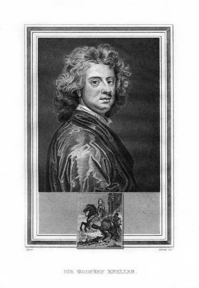 Sir Godfrey Kneller, pintor de la era barroca nacido en Alemania, 1825 de John Corner