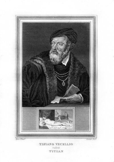 Tiziano Vecelli, pintor italiano del Alto Renacimiento, 1825 de John Corner