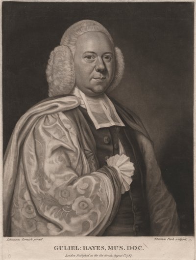 Guliel Hayes, grabado por Thomas Park (1758-1834), 1787 de John Cornish
