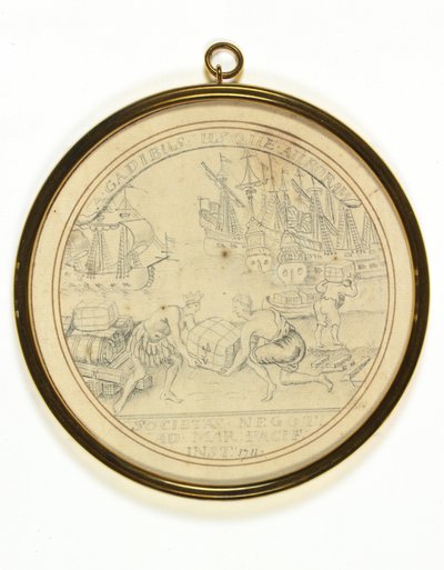 Diseño para una medalla para conmemorar la Institución de la Compañía del Mar del Sur de John Croker
