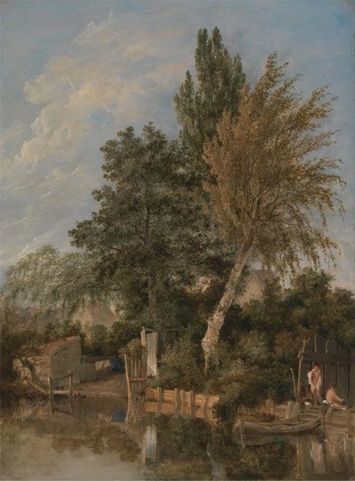 Niños bañándose en el río Wensum, Norwich de John Crome