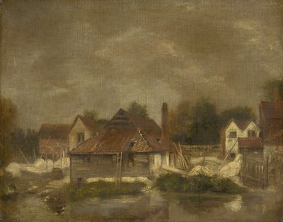 Cobertizos y casas viejas en el Yare, c.1803 de John Crome