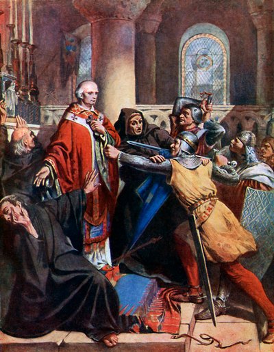 Muerte de Becket, 1170, siglo XIX de John Cross