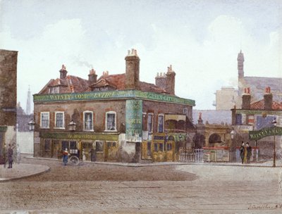 Taberna Green Gate en la intersección de City Road y Bath Street, Londres, c. 1880 de John Crowther