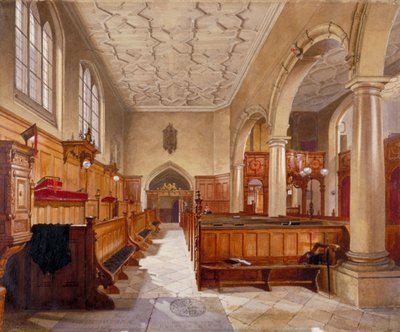 Interior de la capilla en Charterhouse, Londres, 1885 de John Crowther
