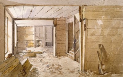 Interior de la habitación junto a la prisión White Lyon, Borough High Street, Southwark, Londres, 1887 de John Crowther