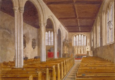Vista interior de la Capilla de San Pedro ad Vincula, Torre de Londres, Stepney, Londres, 1883 de John Crowther