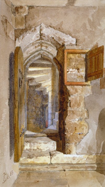 Vista interior de la Torre de la Sal dentro de la Torre de Londres, 1883 de John Crowther