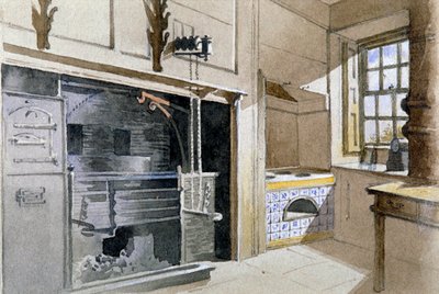 Cocina y horno holandés, no 21 Austin Friars Street, Ciudad de Londres de John Crowther