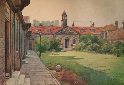 Lady DAcres Almshouses, fachada del jardín, c1880 1926 de John Crowther