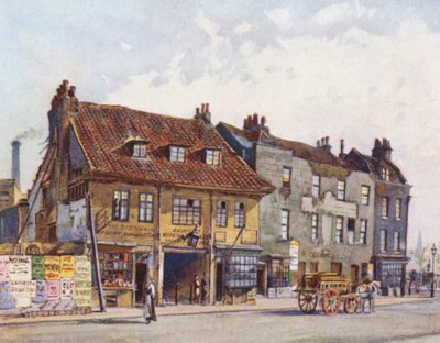 Lost London: Houses on West side of Church Street, Lambeth (litografía en color) de John Crowther