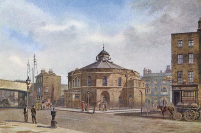 Londres perdido: The Surrey Chapel, Blackfriars Road (litografía en color) de John Crowther
