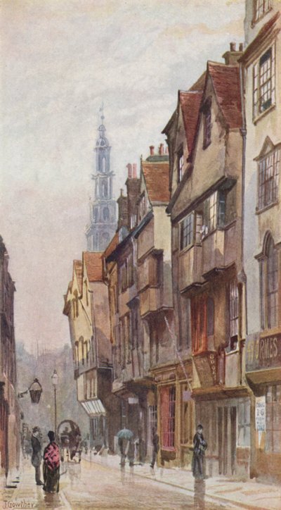 Londres perdido: Wych Street, mirando al este desde New Inn Gateway (litografía en color) de John Crowther
