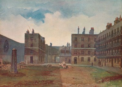 Prisión de la Reina - El patio de los prisioneros, Borough High Street, Southwark, Londres, 1879 de John Crowther