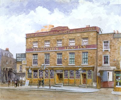 La posada de los albañiles, Old Kent Road, Southwark, Londres, 1880 de John Crowther