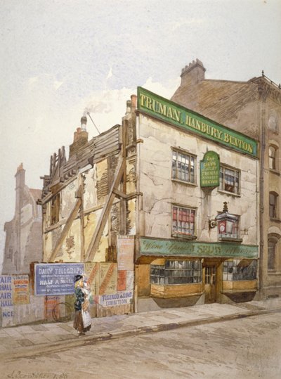 El pub The Sieve, Church Street, Minories, Londres, 1886 de John Crowther