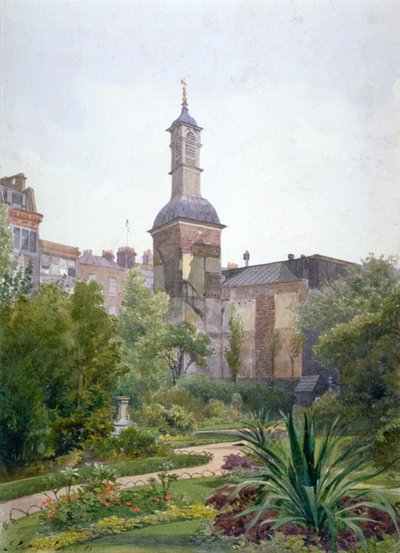 La torre de la Iglesia de St Botolph, Aldersgate, Ciudad de Londres, 1886 de John Crowther