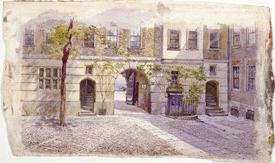Vista desde la entrada de Staple Inn, Londres, 1882 de John Crowther