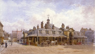 Vista del mercado de Oxford, St Marylebone, Westminster, Londres, c. 1880 de John Crowther