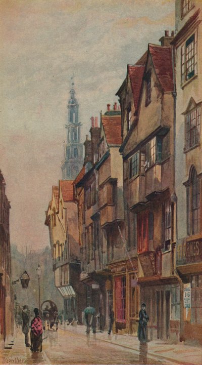 Vista de Wych Street, Westminster, mirando al este desde la puerta de New Inn, Londres, c1880 de John Crowther